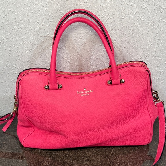 Kate Spade New York Audrey Charles Street Strawfroyo Pink Satchel Crossbody - Picture 3 of 16